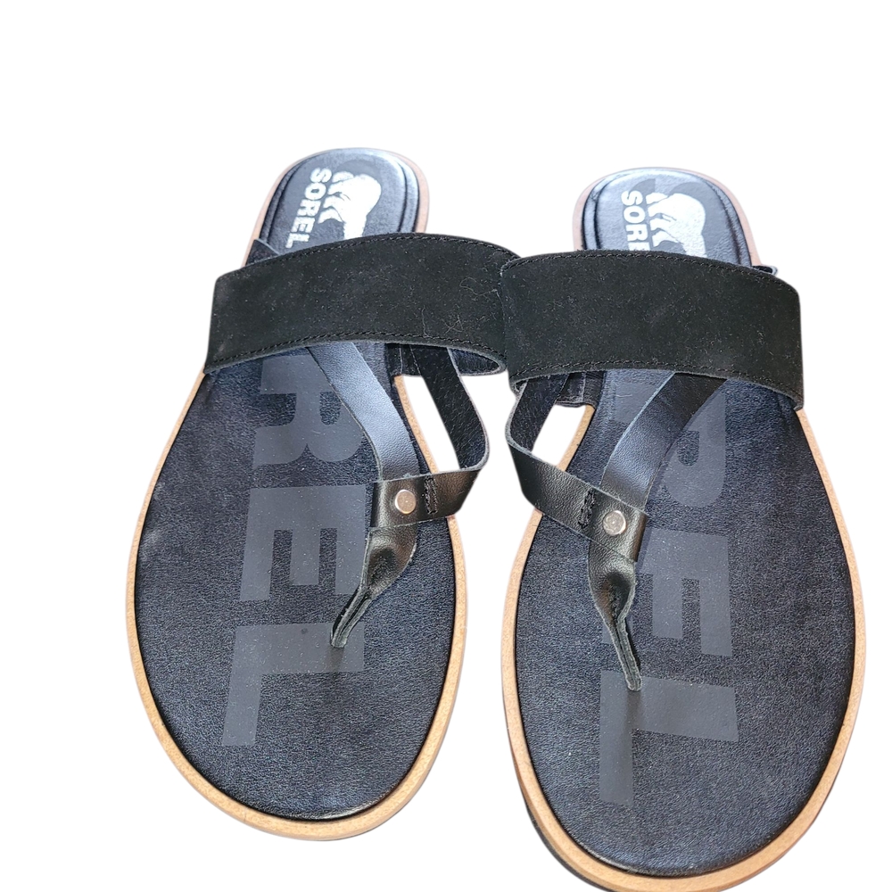 Sorel Black Slide Sandals Size 10.5